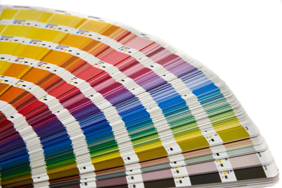 Leque de amostras de cores para design