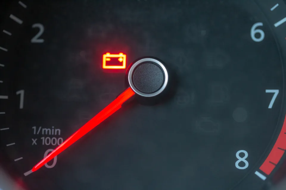 Velocímetro de painel de carro em close